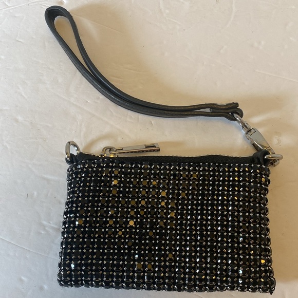 EUC. Small, black and silver metallic wristlet. - Picture 3 of 8